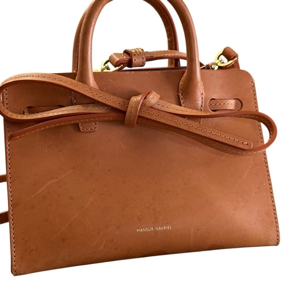 Mansur Gavriel Mini Mini Sun Bag Leather Adjustable Shoulder Cross Body Purse. - Picture 4 of 6